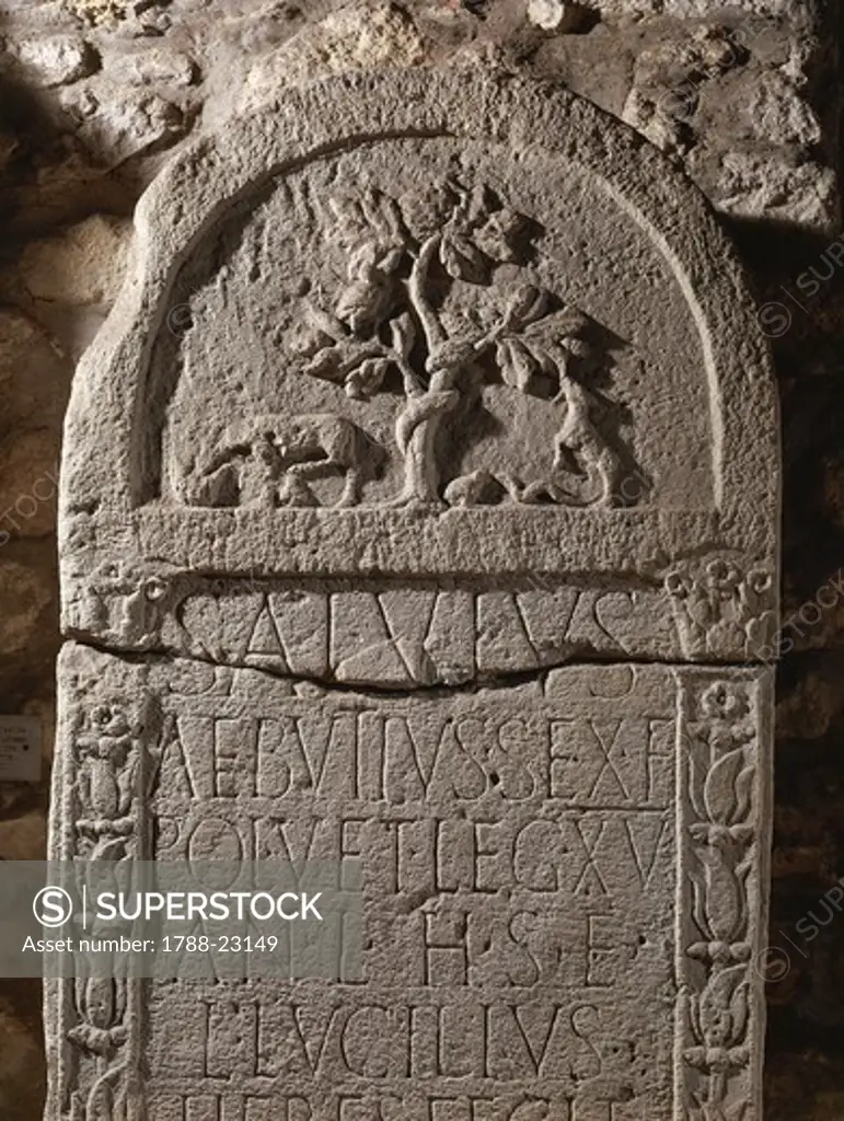 Hungary, Sopron (Scarbantia), Headstone of Salvius Aebutius, veteran of the 15th legion