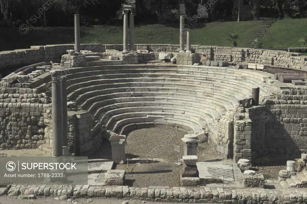 Egypt - Alexandria. Roman amphitheatre, 5th century BC