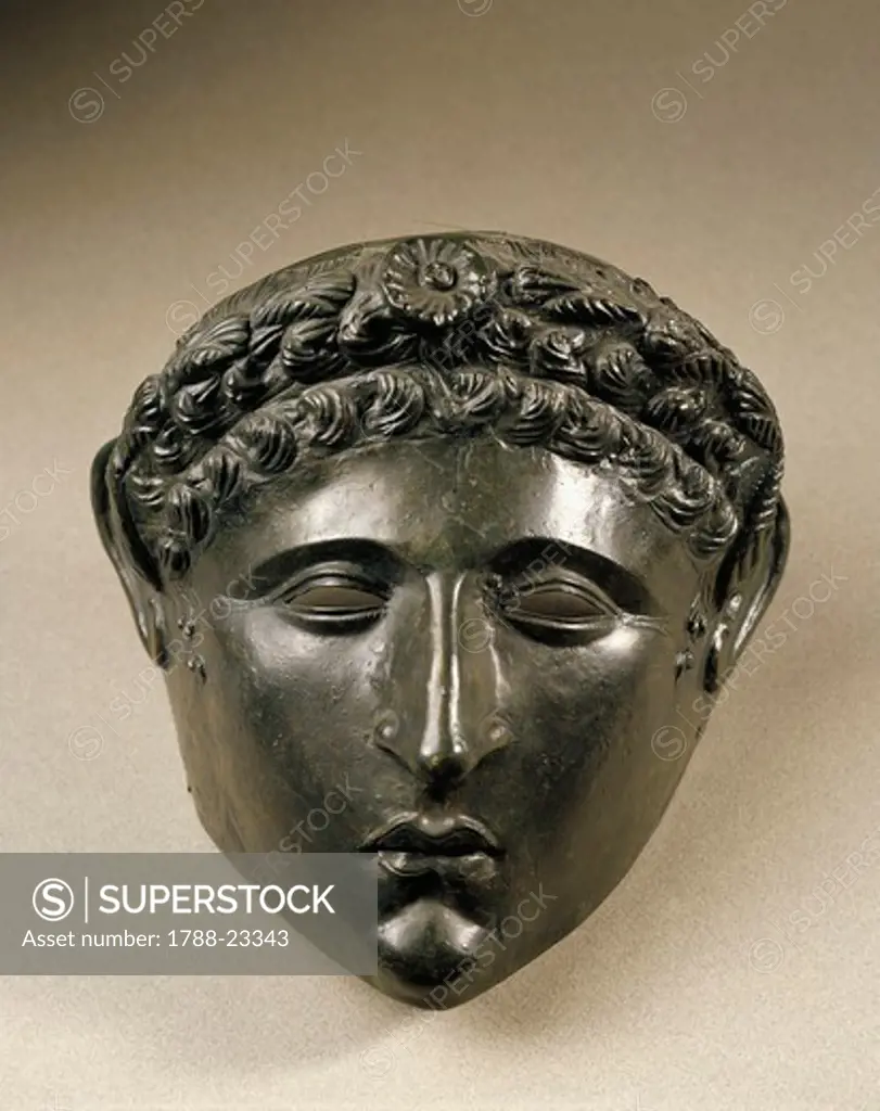 Romania, Harsova, Mask from a ceremonial helmet, bronze