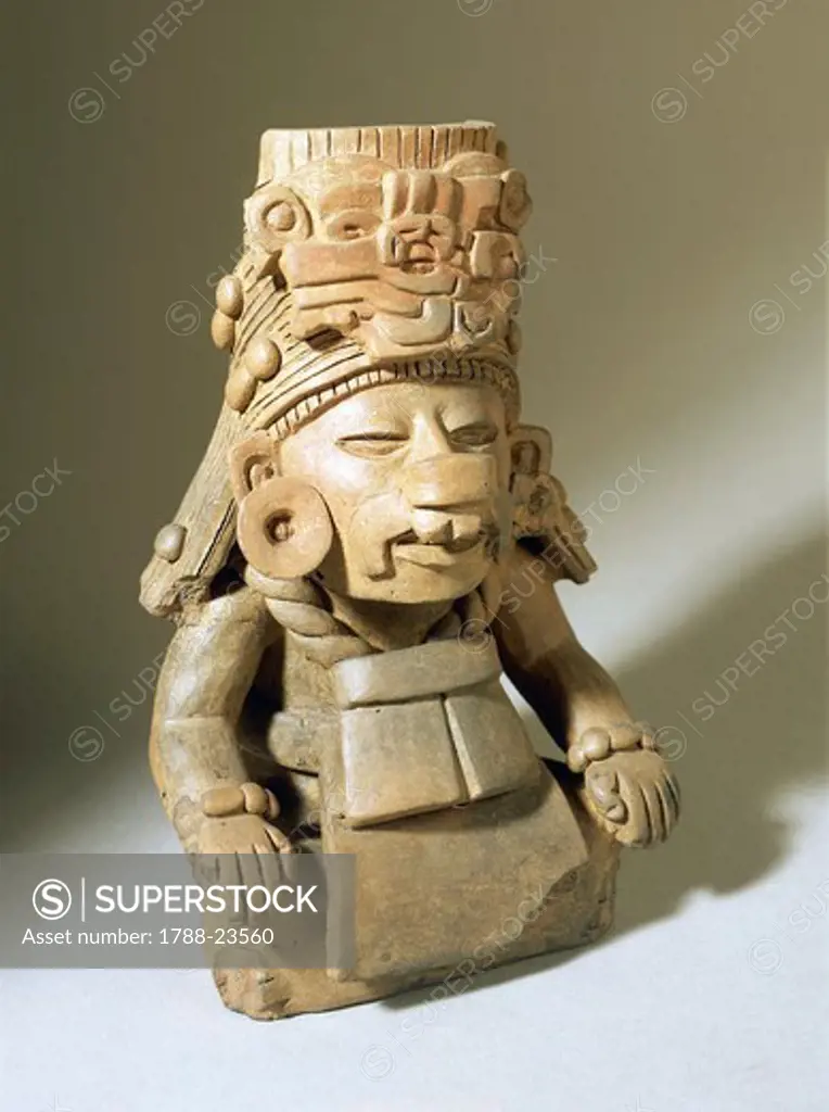 Urn depicting Cocijo the God of rain, terracotta