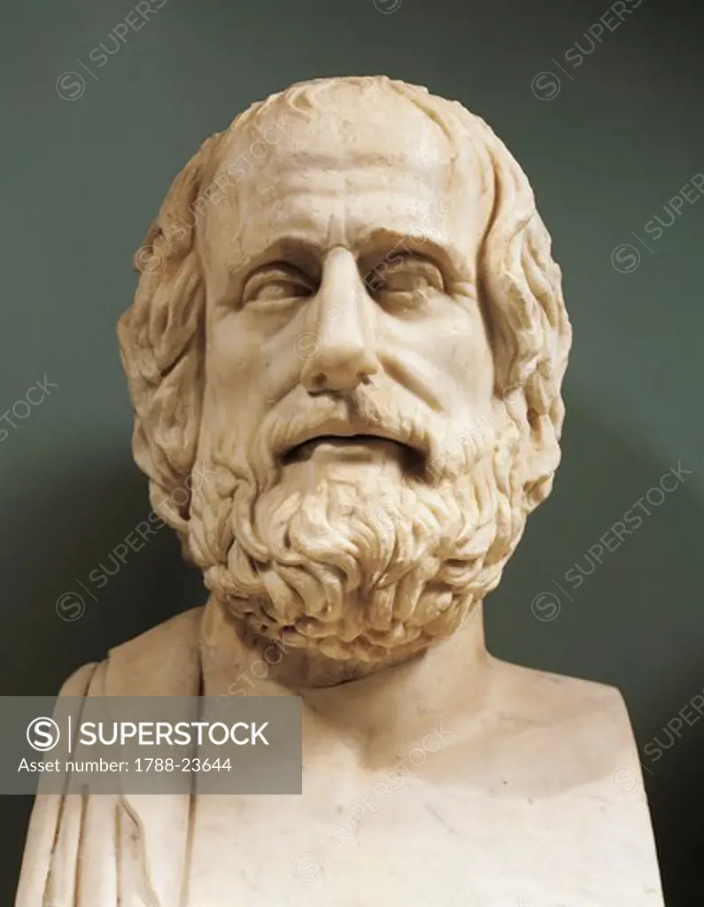 Head of Euripides (484 - 406 B.C.), Greek dramatist