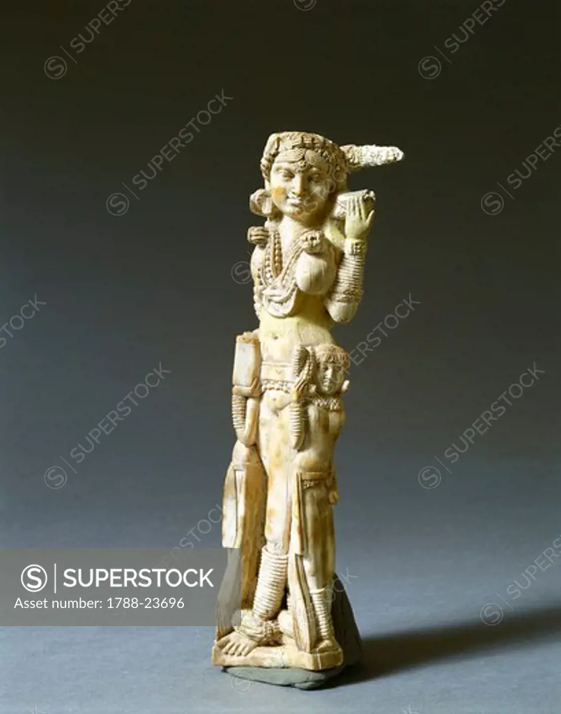 Italy, Campania, Pompeii, Statuette representing the goddess Lakshmi, ivory,