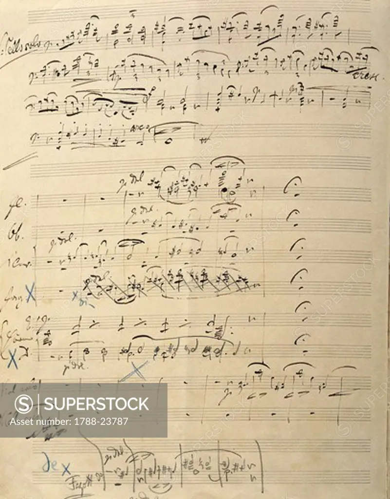 Double Concerto in A minor, for violin and cello solos and orchestra, Op. 102, Autograph score by Johannes Brahms