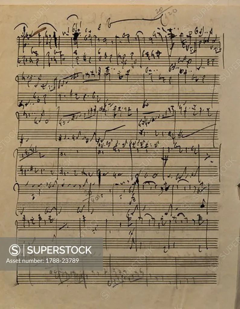 Tragic Overture, Autograph score by Johannes Brahms