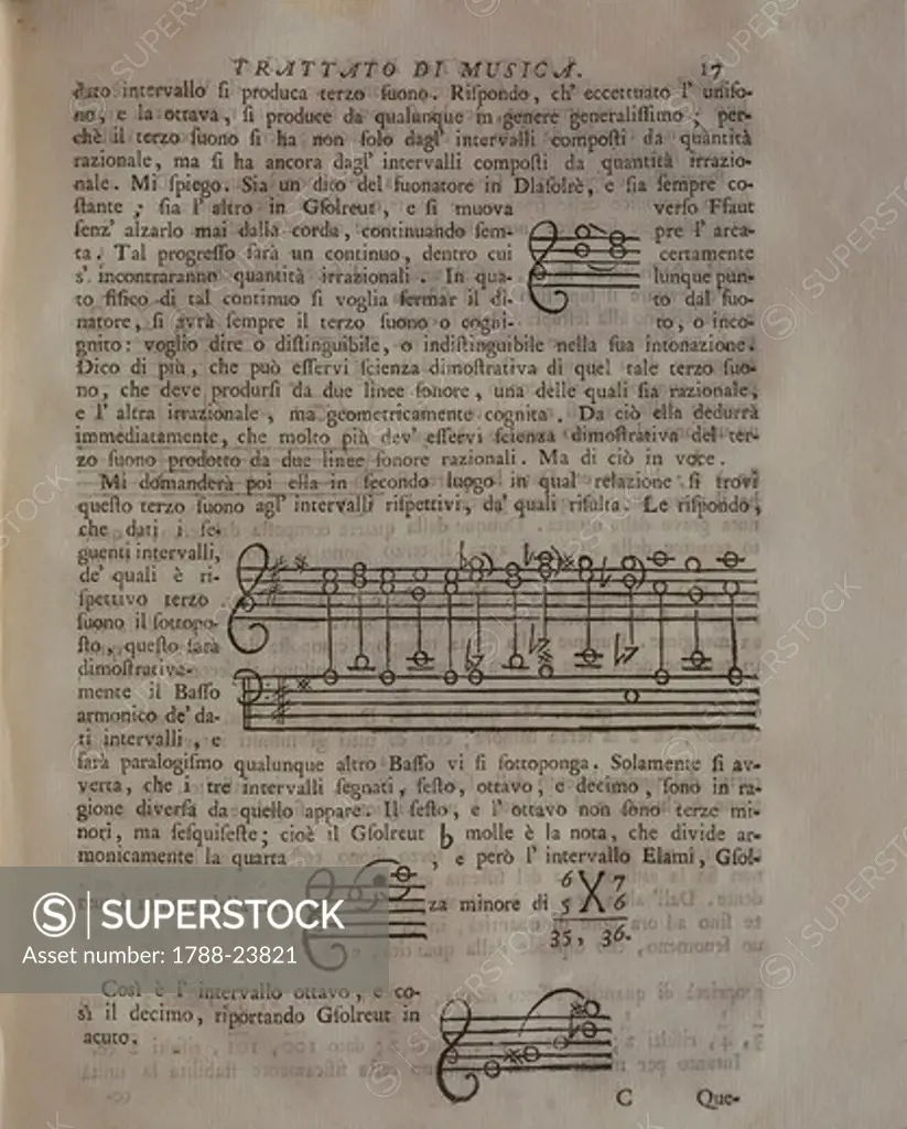 Italy, Padua, page with theory of The Third Sound from Treatise of musical theory