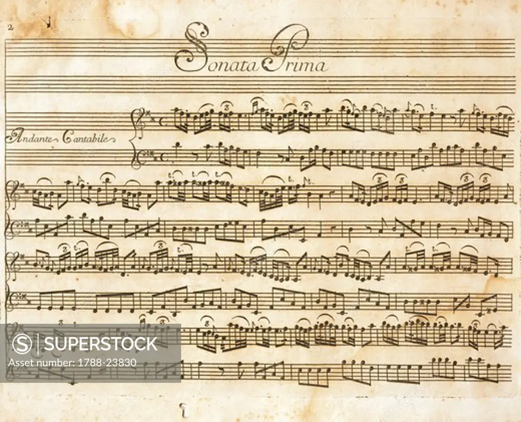 Sonata No, 1 for violin and basso by Giuseppe Tartini (1692-1770)