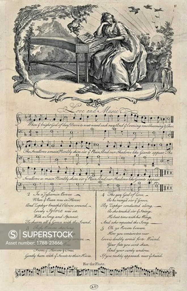 Score and lyrics of song ""Love and Music""