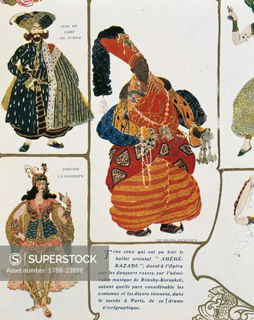 France, Paris, Nikolaj Andreevic Rimsky-Korsakov (1844-1908), Sheherazade, Costumes designed by Leon Bakst (1866-1924)