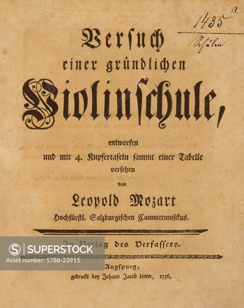 Austria, Leopold Mozart, ""Violin School"", frontispiece