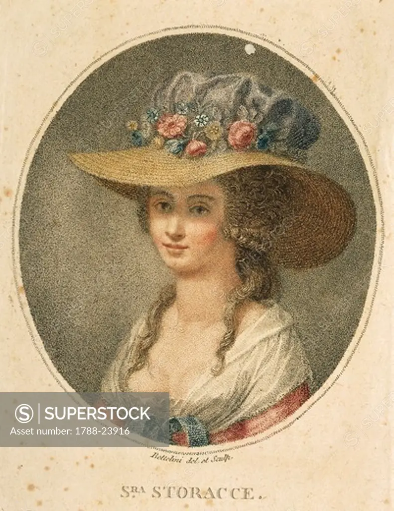 Austria, Portrait of Ann Selina ""Nancy"" Storace (London, 1765 - Dubwieh, London, 1817), soprano singer
