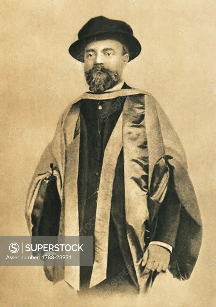 Czechoslovakia, Prague, Portrait of Antonin Leopold Dvorak (1841-1904) while receiving an honorary Doctorate of Music