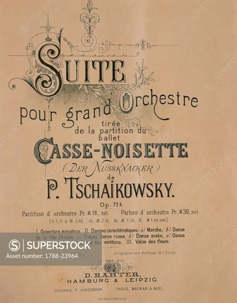 Italy, Milan, frontispiece of The Nutcracker, Suite for a Large Orchestra