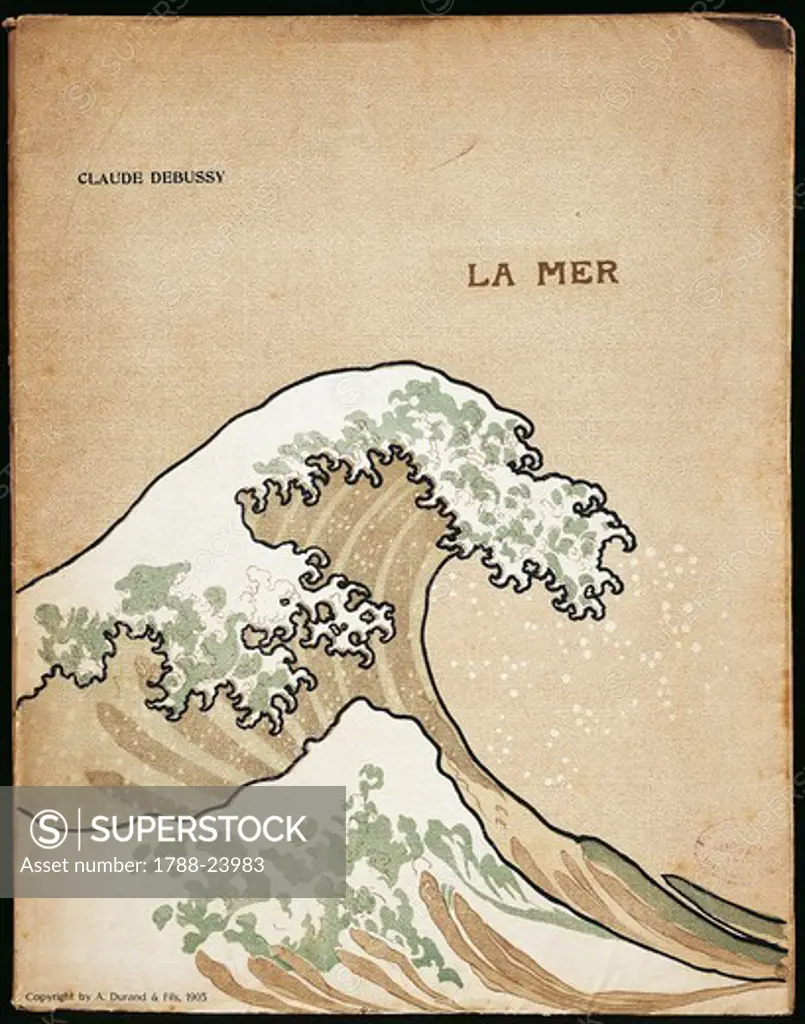 France, Saint-Germain-en-Laye, Cover of first edition of Claude-Achille Debussy's La Mer