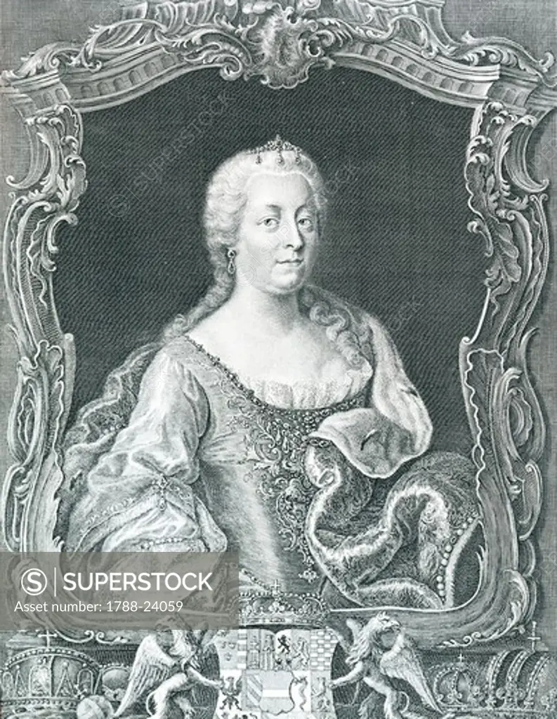 Austria, Vienna, engraved portrait of Empress Maria Theresa
