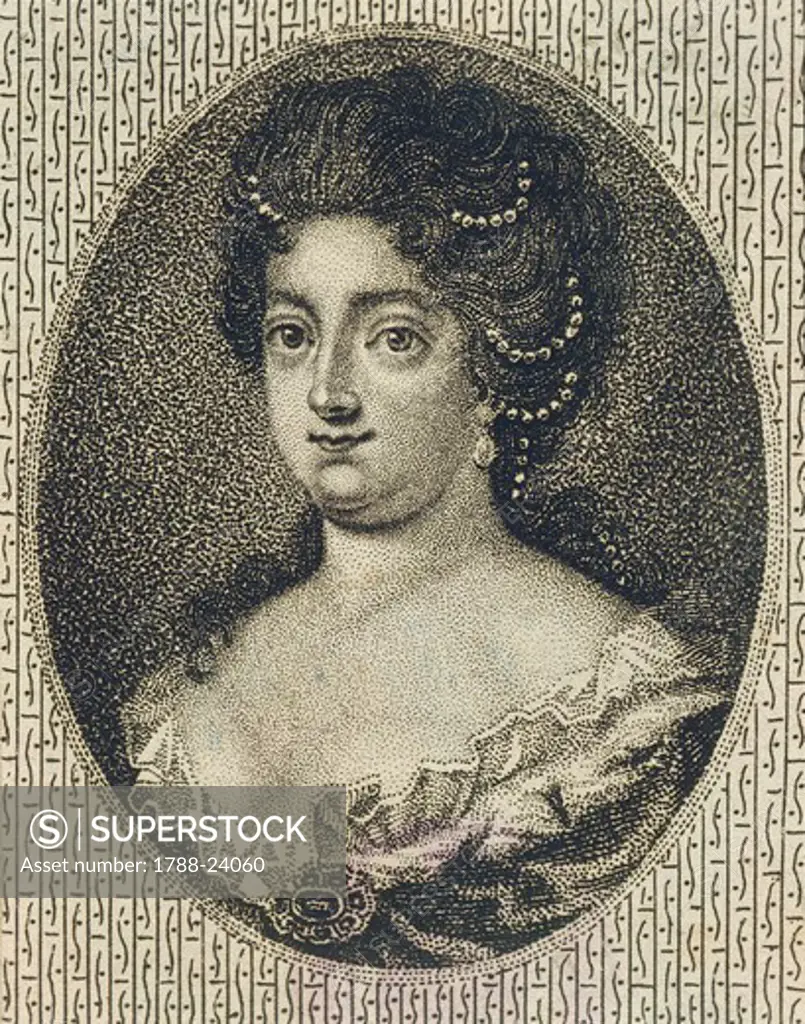 Germany, engraved portrait of Sophie Charlotte, Queen of Prussia