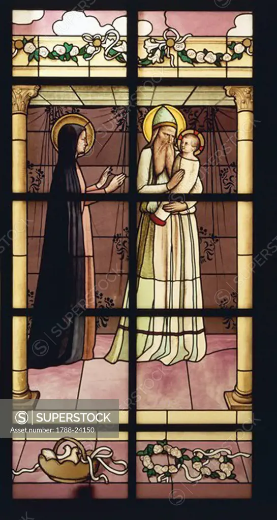 Presentation of Jesus to Temple, stained glass window by Maurice Denis (1870-1943)