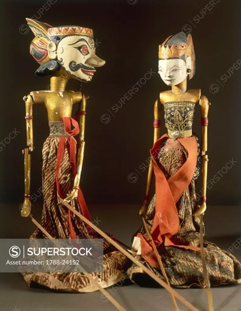Painted wood puppets