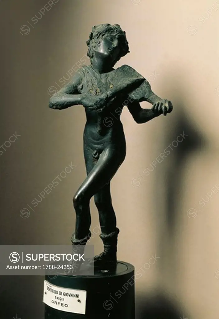 Italy, Florence, bronze statuette of Orpheus