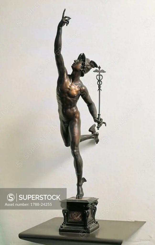 Italy, Florence, Tuscany region, bronze statuette replica of Flying Mercury