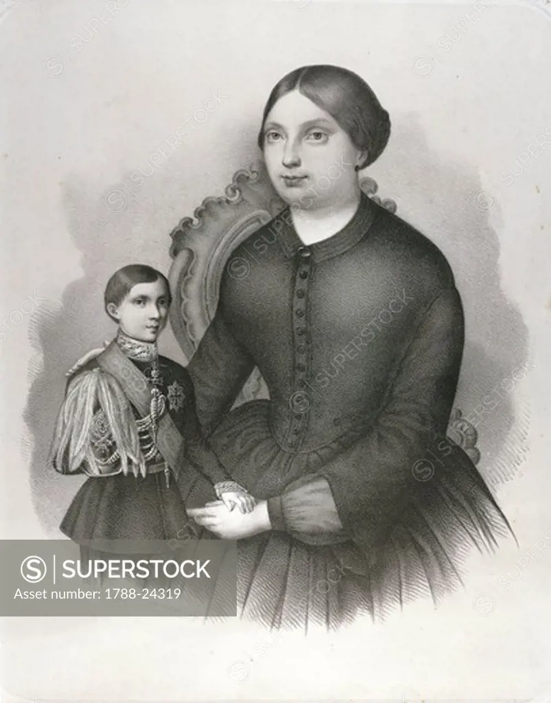 Parma regent for infant son Robert Louise of Bourbon-Berry, 1854