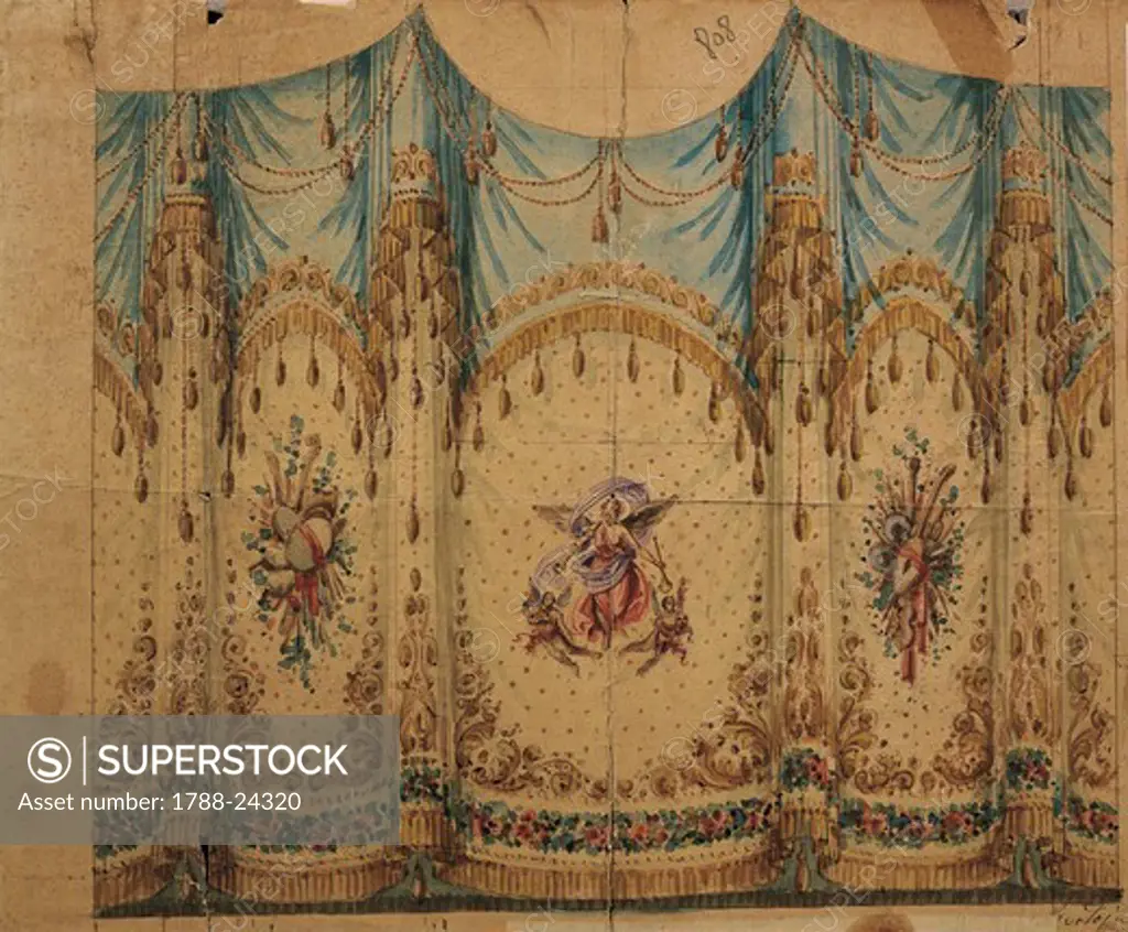 Italy, Venice, Curtain decoration design