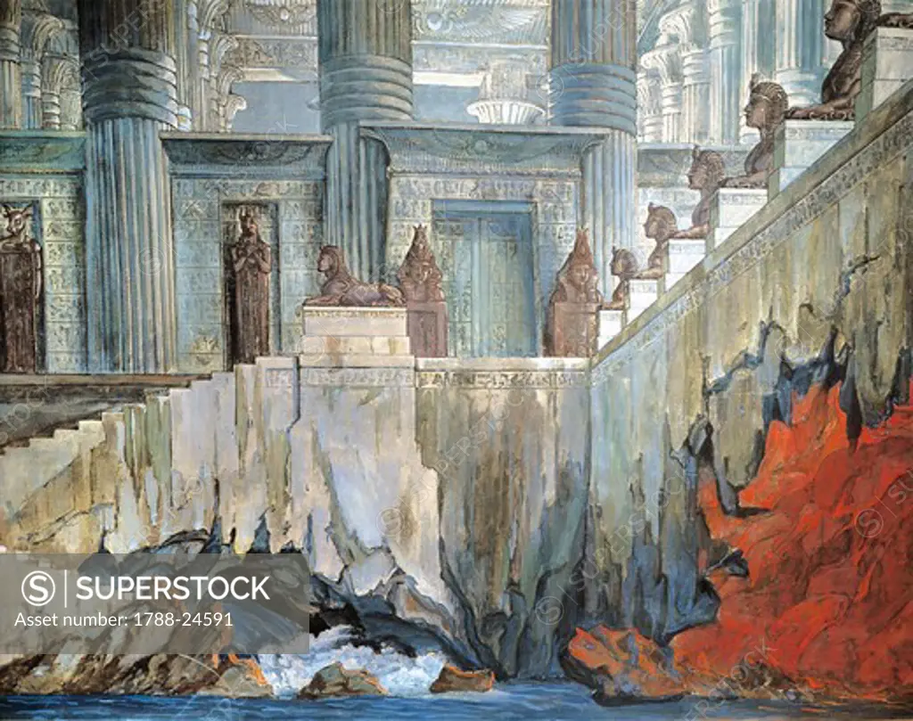 Germany, Berlin, set design of Isis Temple for performance The Magic Flute