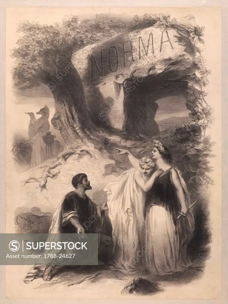 France, Paris, poster for performance Norma at Chateau d'Eau Theatre