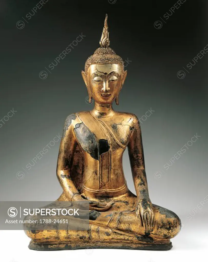 Thailand, Gilded bronze statue of Buddha