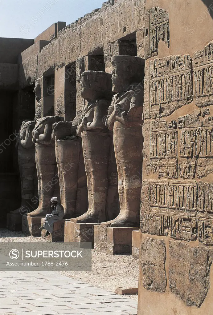 Egypt, Karnak. Great Temple of Ammon. Entrance to the temple of Ramses II.