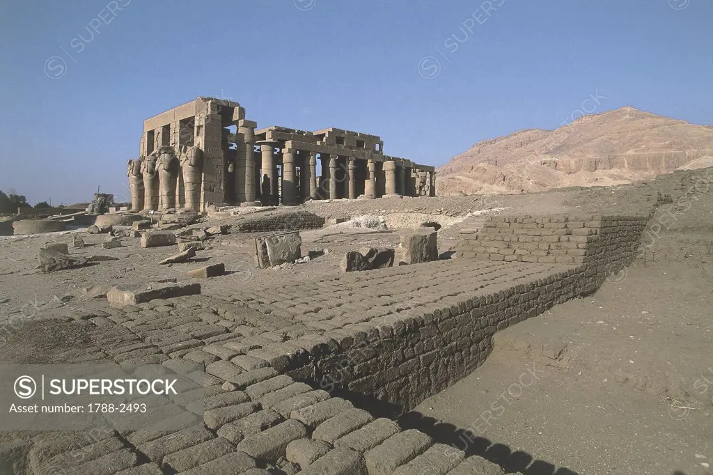 Egypt - Ancient Thebes (UNESCO World Heritage List, 1979). Valley of the Kings. Funerary temple of Ramses II 'Ramesseum'