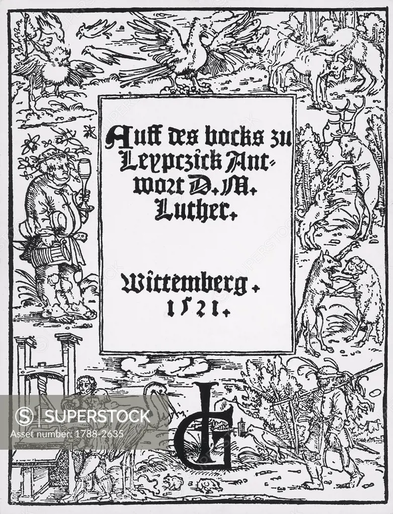 Germany, Wittemberg, Martin Luther (1483-1546), 'Auff des bocks zu leypczick antwort' (1521). Title page