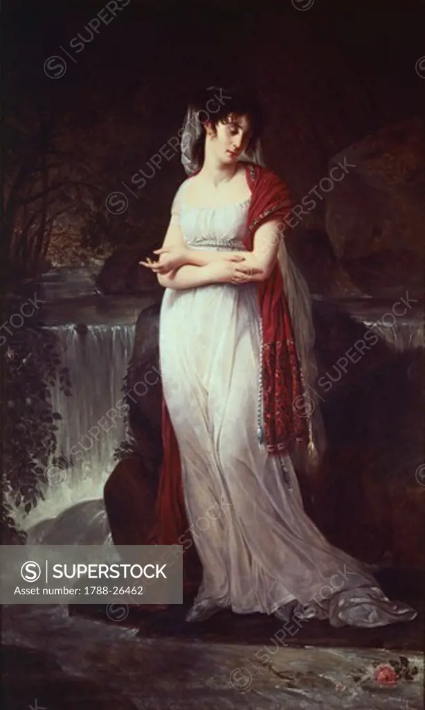 Portrait of Christine Boyer, 1800, by Antoine Jean Baron Gros (1771-1835), oil on canvas, 214x134 cm.