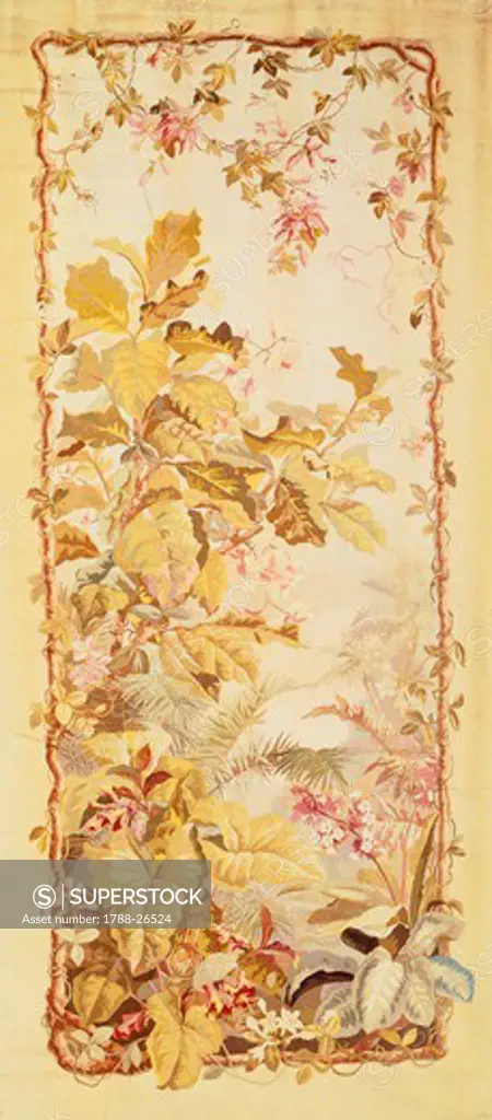Nineteenth century vegetal pattern tapestry, manufacture of Aubusson.