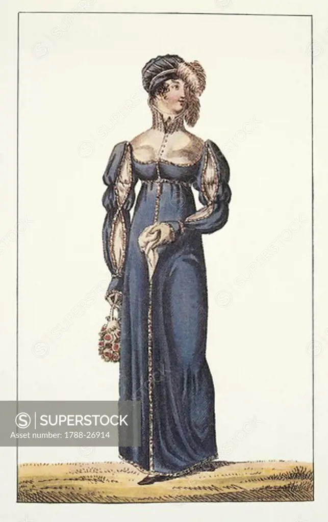 Fashion, 19th century. Women's fashion plate, 1813.