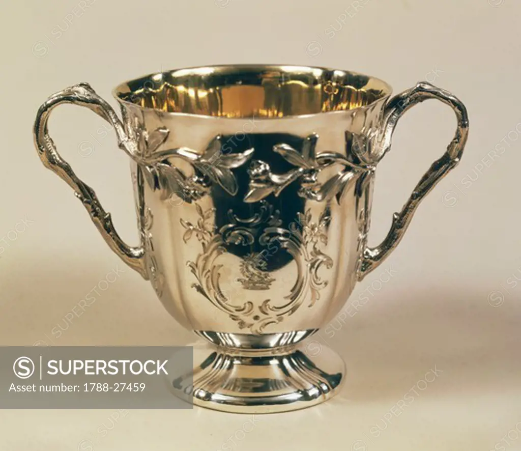Silversmith's art, 18th century. Silver cup.
