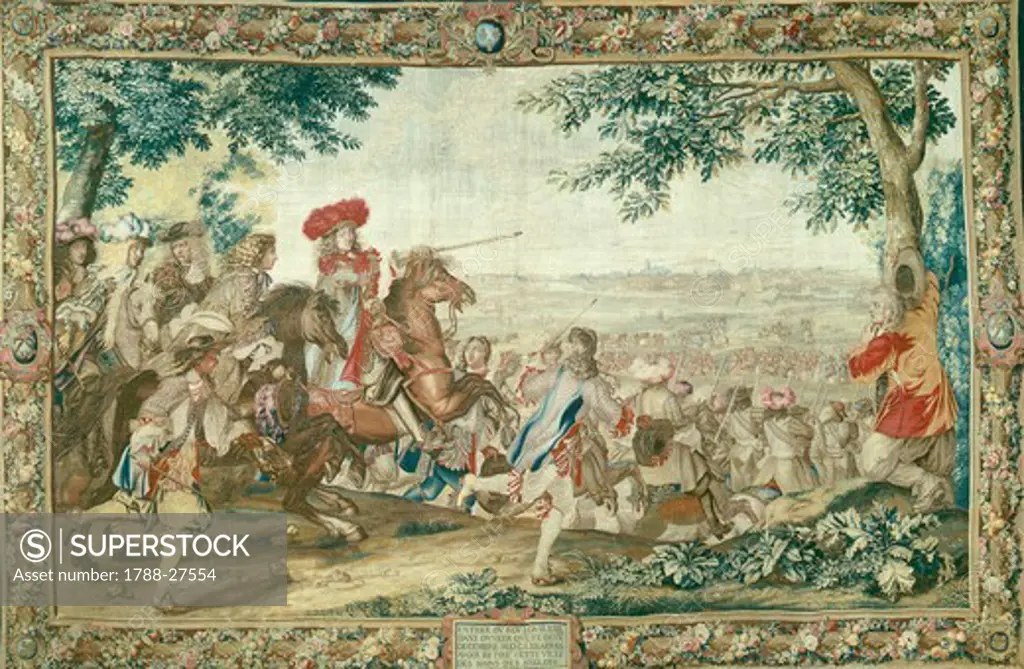 Entry of Louis XIV into Dunkirk, December 2, 1662, 17th century French tapestry by Jean Mozin's workshop, manufacture of Gobelins, from the series Story of the King.