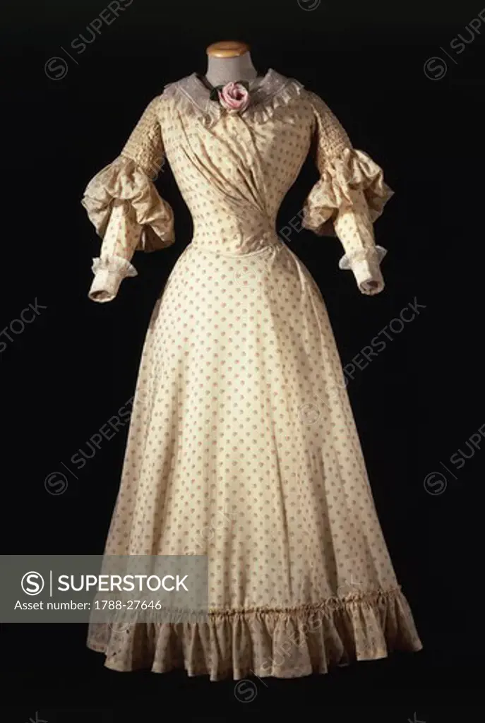 Fashion, 19th century. Women's two piece dress, Muelle Costumier, Paris, 1893.