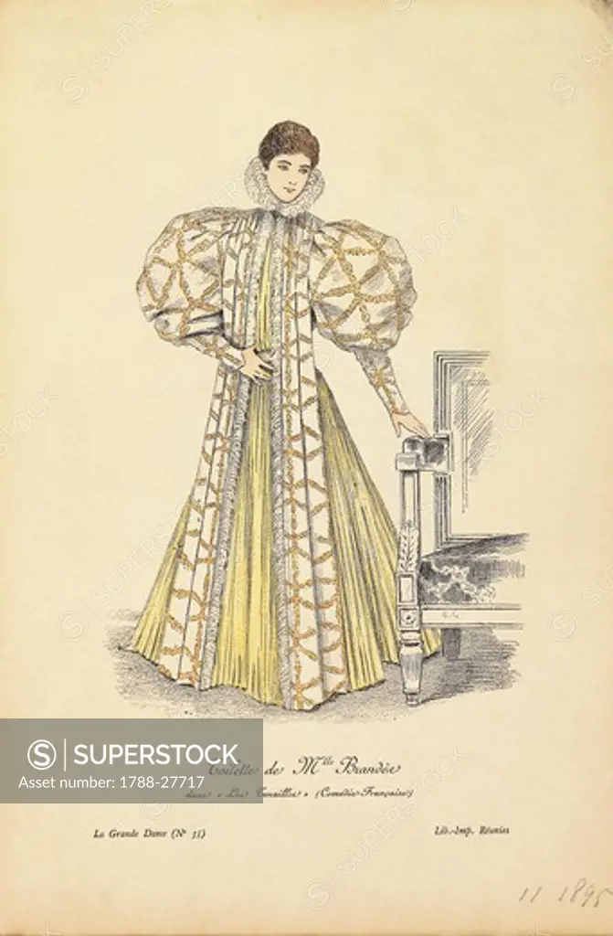 Fashion, 19th century. Women's fashion plate, 1895.