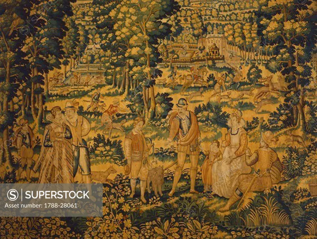 Country Pleasures, detail of 16th century French tapestry.