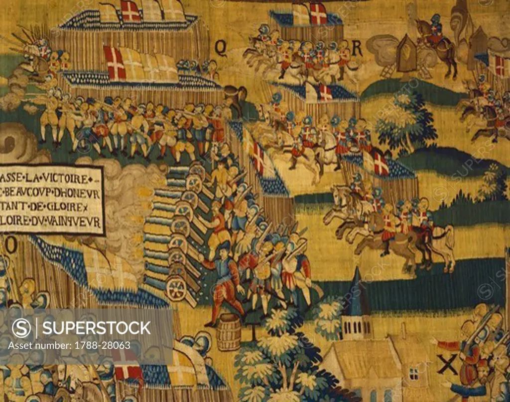 Battle of Saint-Denis, detail of 16th century French tapestry.