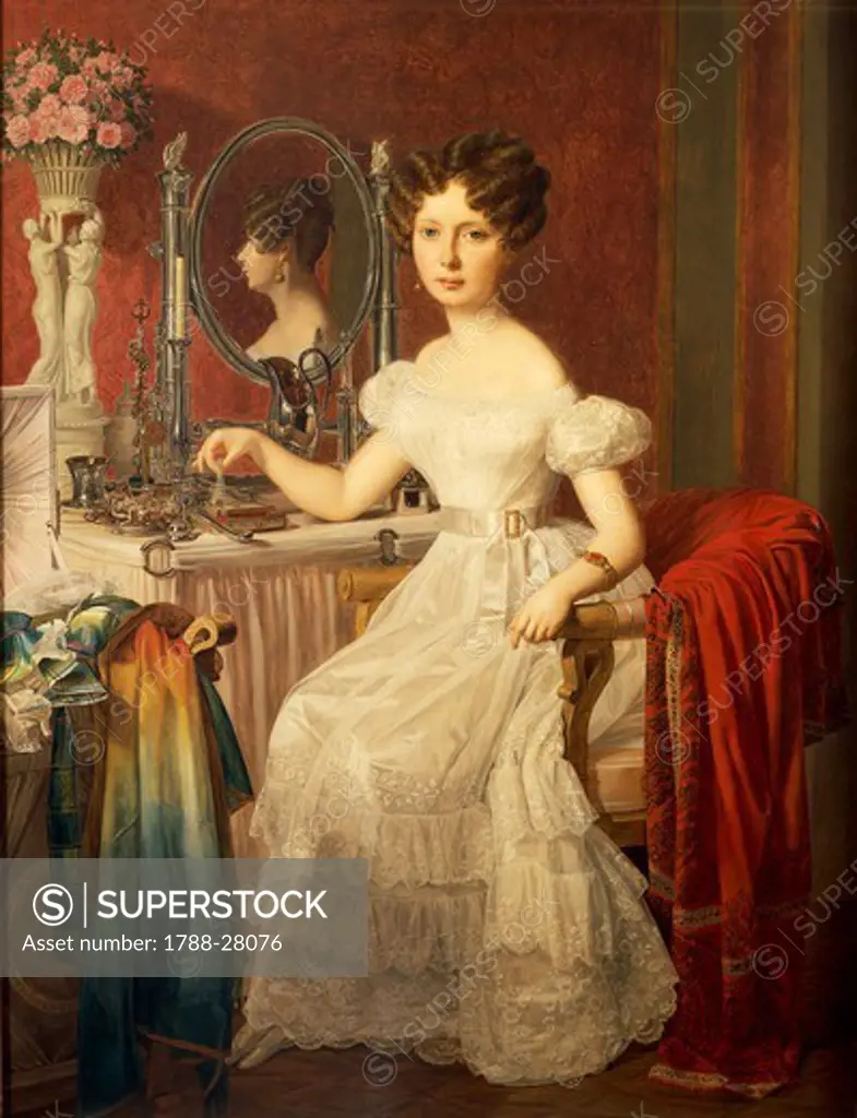 Ferdinand Georg Waldmuller (1793-1865), Portrait of Elise Hofer at her Toilette, 1827, oil on canvas, 67.5x52 cm.