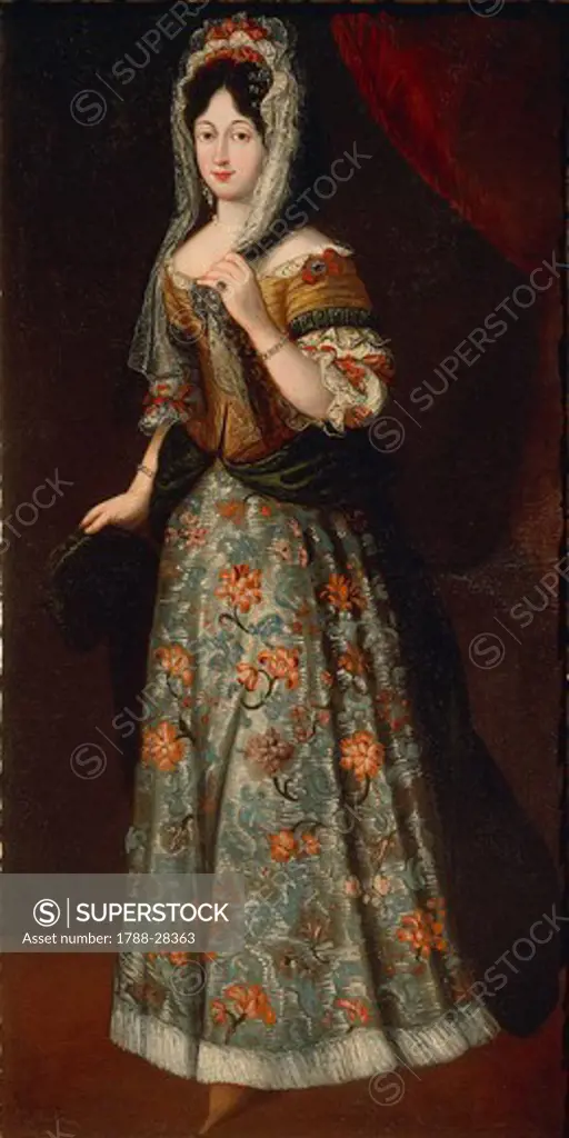 Italy, 17th-18th century. Portrait of Noblewoman at the time of the Gonzaga.