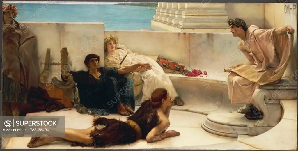 Sir Lawrence Alma-Tadema (1836-1912), A reading from Homer, 1885.