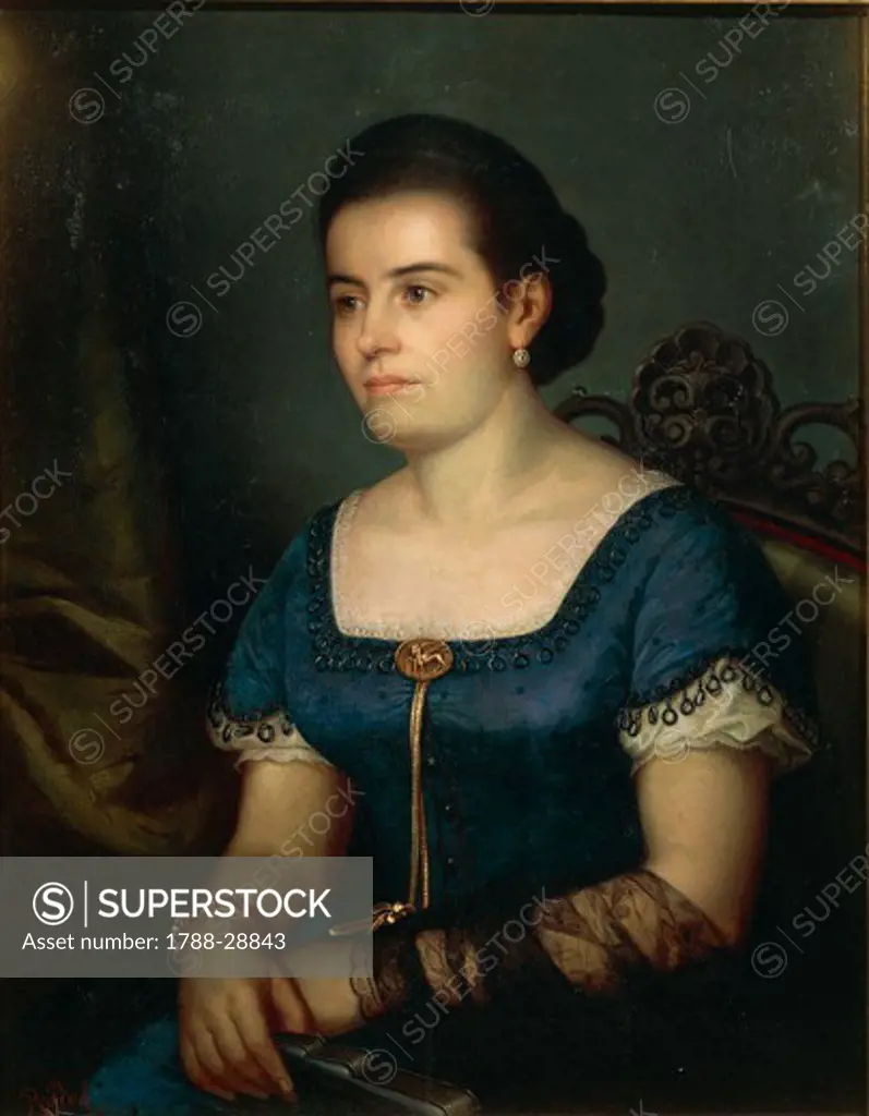 Raffaele Pich (1832-1871), Portrait of Giovanna Periz N. Dus.