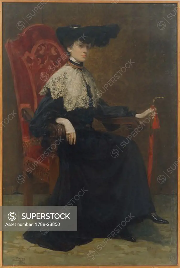 Cesare Ferro (1880-1934), Portrait of a Lady, 1903, oil on canvas, 184x124 cm.