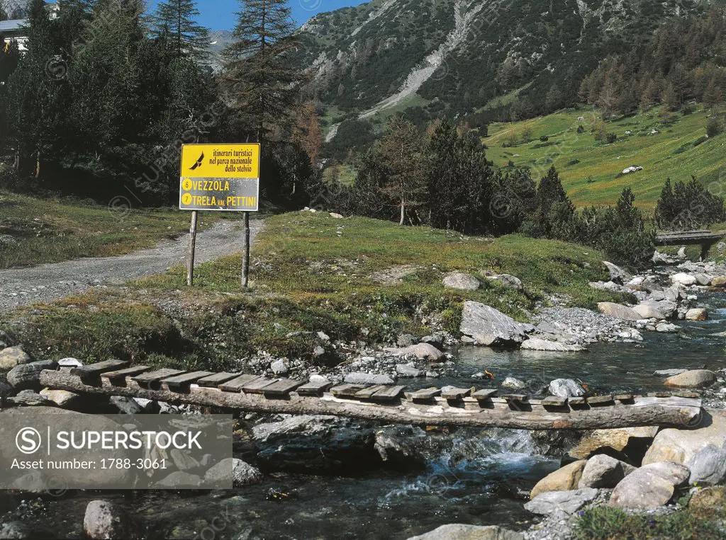 Italy - Lombardy Region - Stelvio National Park - System of signs