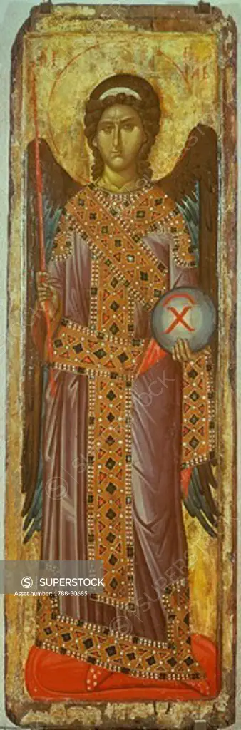 The Archangel Gabriel, Icon on wood, Decani Monastery, Kosovo, 14th Century.