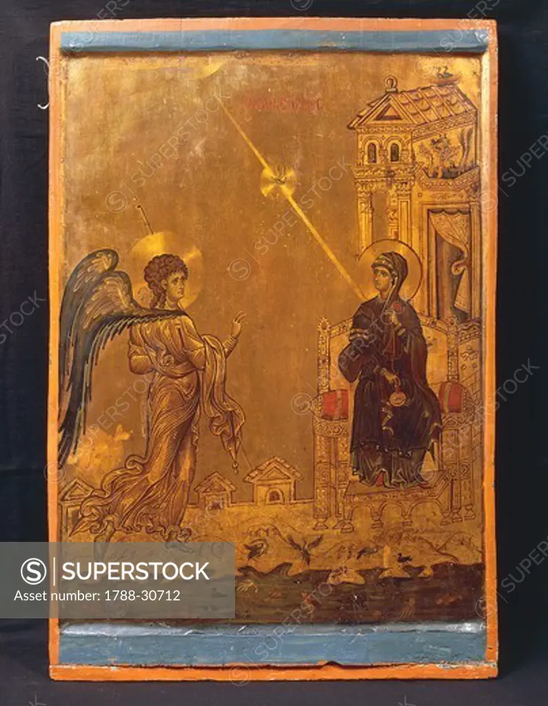 The Annunciation, by an anonymous Byzantine, Icon, St Catherine's Monastery, Sinai, Egypt, 12th Century.