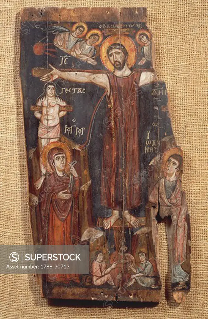 The Crucifixion, by an anonymous Byzantine, St Catherine's Monastery, Sinai, Egypt, Icon, 8th Century.