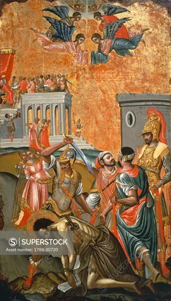 The beheading of St. John the Baptist, Icon, Greece, 17th Century.